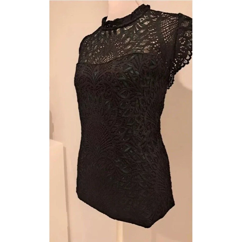 NWT WHBM Size 12 All Over High Neck Lace Shell Top Blouse Original Price $120 - Picture 9 of 12